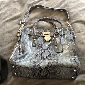 Michael kors blue croc handbag
